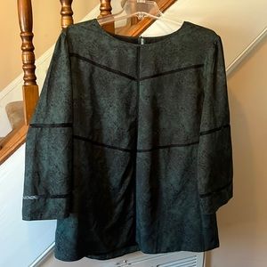 Banana Republic Emerald Green Lace Detail 3/4 Sleeve Top